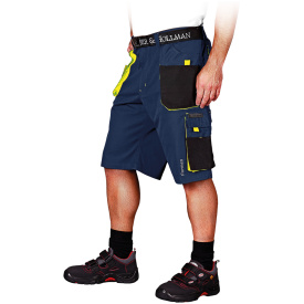 Granatowo-żółte krótkie spodnie ochronne FORMEN