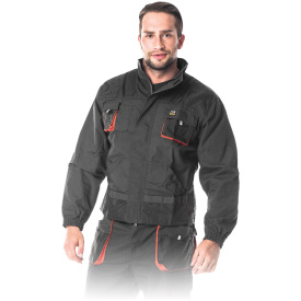 Szara bluza ochronna z pomarańczowymi wstawkami FORECO-J zapinana na zamek błyskawiczny