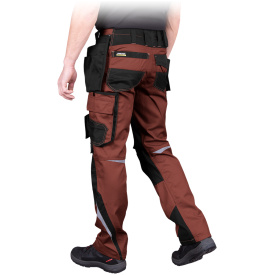 Brązowo-czarne spodnie ochronne do pasa HARVER