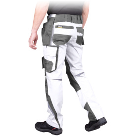 Biało-szare spodnie ochronne do pasa HARVER