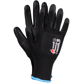 Rękawice ochronne w czarnym kolorze powlekane poliestrem ścieg 13